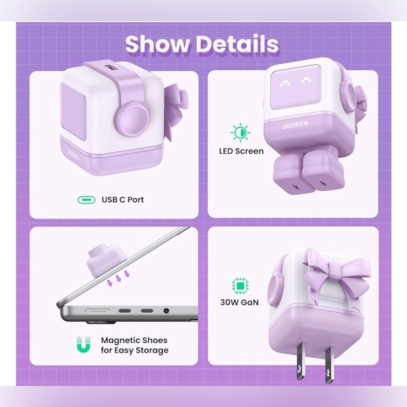 4.7 3,126
UGREEN Uno Charger 30W USB C Charger, Nexode Robot GaN Fast Charger - Picture 3 of 4